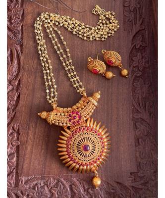 Beautiful Antique Tone Kemp Designer Necklace Set Dj23949 1