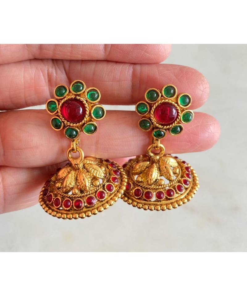 Beautiful Antique Multi Layer Green Kemp Designer Necklace Set Dj26631