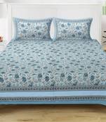 GRUSH Cotton 108X108 Inch Jaipuri Rajasthani Print Double Bedsheet With 2 Pillow Covers