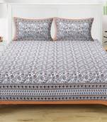 GRUSH Cotton 108X108 Inch Jaipuri Rajasthani Print Double Bedsheet With 2 Pillow Covers