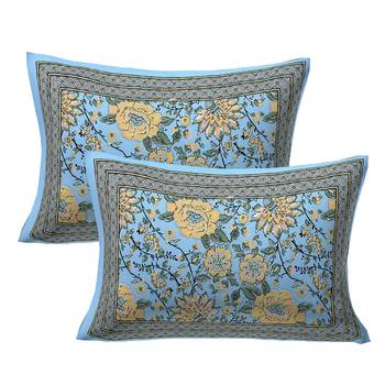 GRUSH Cotton 108X108 Inch Jaipuri Rajasthani Print Double Bedsheet With 2 Pillow Covers 2