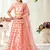Peach embroidered net Semi Stitched Bridal Lehenga
