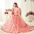 Peach embroidered net Semi Stitched Bridal Lehenga