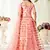 Peach embroidered net Semi Stitched Bridal Lehenga