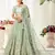 Green embroidered net Semi Stitched bridal lehenga