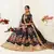 Black embroidered Banglory Satin Semi Stitched Wedding Lehenga for Bridal