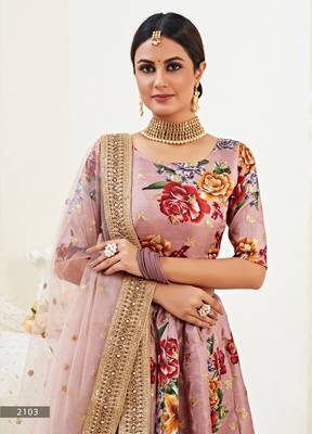 Ravishing Rosy brown Dori, zari and sequins embroidered  Banglory Satin Lehenga Choli for Bride 3