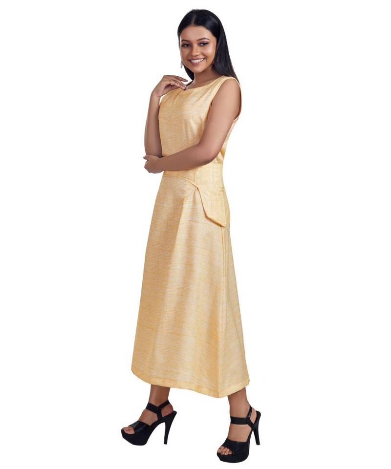 Butter Yellow Side Pocket Maxi Dress