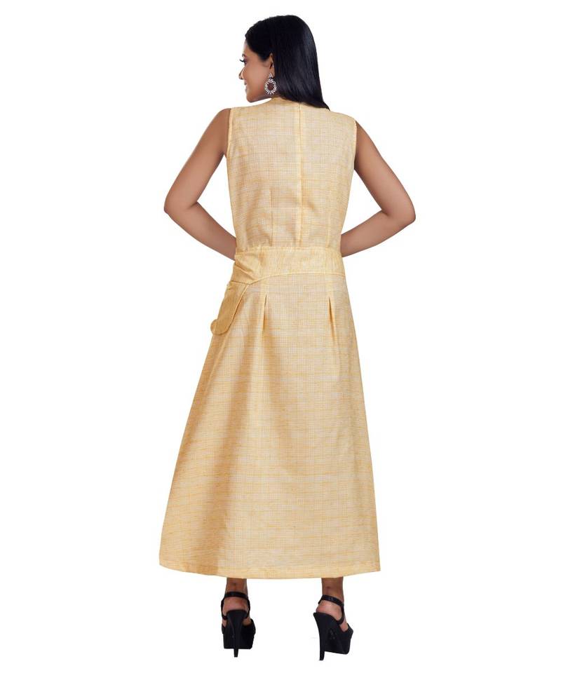 Butter Yellow Side Pocket Maxi Dress