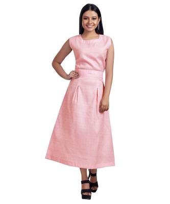 Pastel Pink Check Printed Maxi Dress 1
