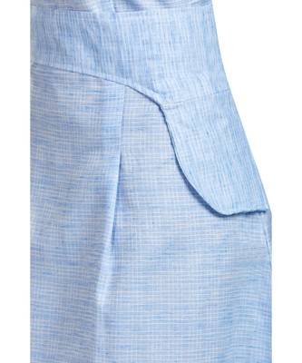 Pastel Blue Check Printed Maxi Dress 3