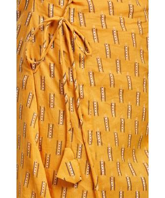 Amber Yellow Both Side Tie Bell Sleeve Maxi Dress 3