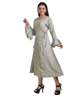 Silk Silver Printed Maxi Dress 2
