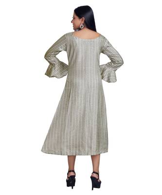 Silk Silver Printed Maxi Dress 3