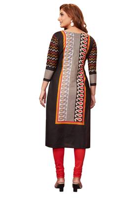 Black printed cotton cotton-kurtis 2