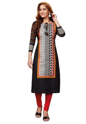 Black printed cotton cotton-kurtis 5