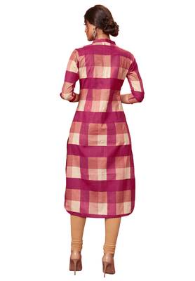 Pink printed cotton cotton-kurtis 2
