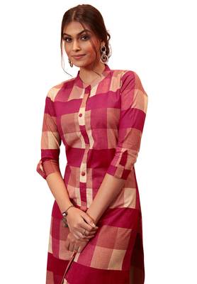 Pink printed cotton cotton-kurtis 4