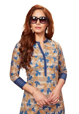 Blue printed cotton cotton-kurtis 4