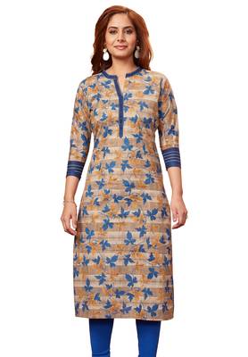 Blue printed cotton cotton-kurtis 5