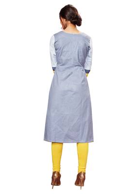 Grey printed cotton cotton-kurtis 2