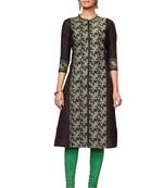 Black printed cotton cotton-kurtis