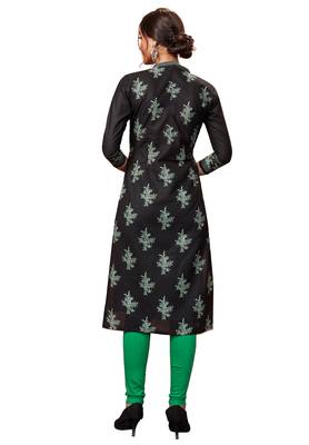Black printed cotton cotton-kurtis 2