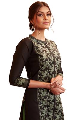Black printed cotton cotton-kurtis 4
