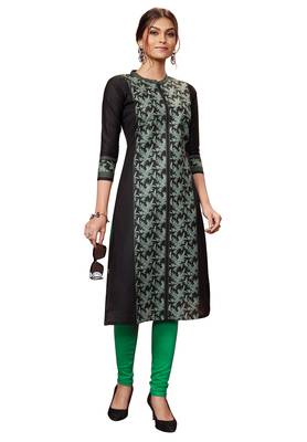 Black printed cotton cotton-kurtis 5