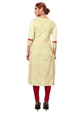 Yellow printed cotton cotton-kurtis 2