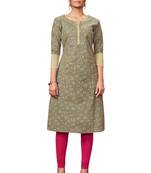 Grey printed cotton cotton-kurtis