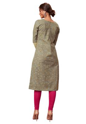 Grey printed cotton cotton-kurtis 2