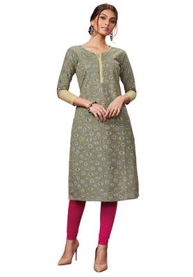 Grey printed cotton cotton-kurtis 5