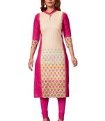 Pink printed cotton cotton-kurtis