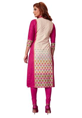 Pink printed cotton cotton-kurtis 2