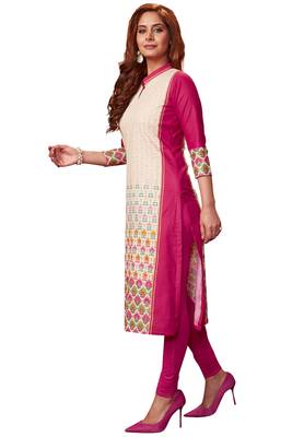 Pink printed cotton cotton-kurtis 3
