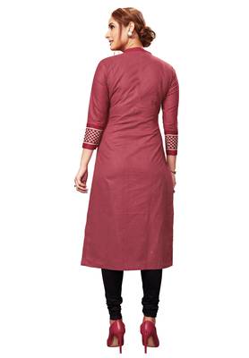 Maroon printed cotton cotton-kurtis 2
