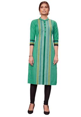 Green printed cotton cotton-kurtis 1