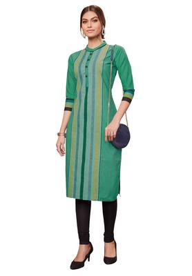 Green printed cotton cotton-kurtis 3