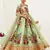 Pista green embroidered Banglory Satin Semi Stitched bridal lehenga