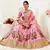 Pink embroidered banglori satin Semi Stitched bridal lehenga