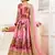 Pink embroidered banglori satin Semi Stitched bridal lehenga
