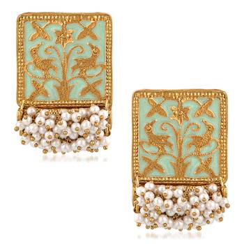 White pearl earrings 1
