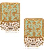 White pearl earrings