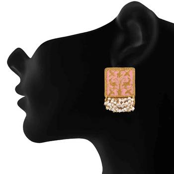 Pink pearl earrings 2