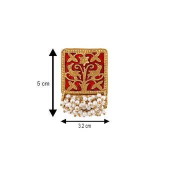 Red pearl earrings 4
