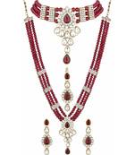 Maroon crystal necklaces