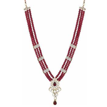 Maroon crystal necklaces 3