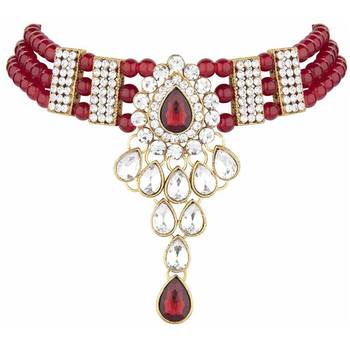 Maroon crystal necklaces 4
