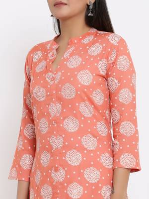 Ardozaa Womens Rayon Floral Print A-line Kurta (Pink) 2